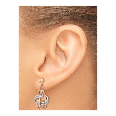 14K Two-Tone Gold Dangle Earrings – view 4