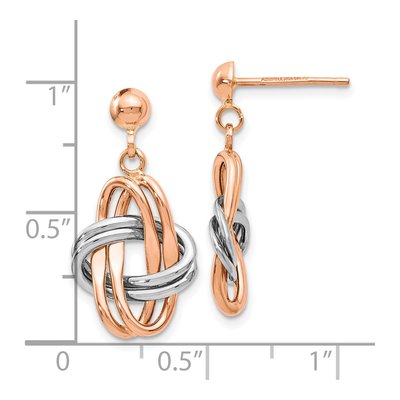 14K Two-Tone Gold Dangle Earrings – view 5