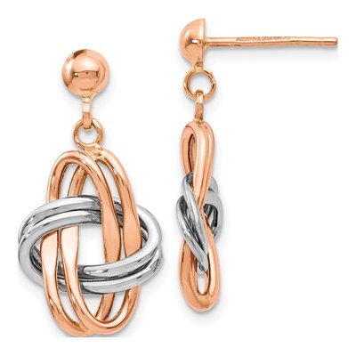 14K Two-Tone Gold Dangle Earrings