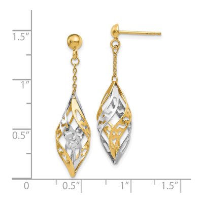 14K Two-Tone Gold Dangle Earrings – view 5