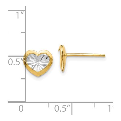 14K Yellow Gold Heart Stud Earrings – view 5