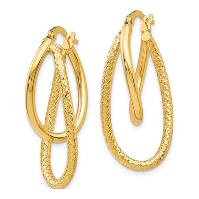 14K Yellow Gold Hoop Earrings – view 3