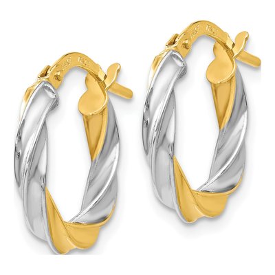 14K Yellow Gold 17mm Twisted Hoop Earrings – view 3