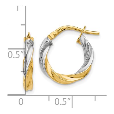 14K Yellow Gold 17mm Twisted Hoop Earrings – view 5