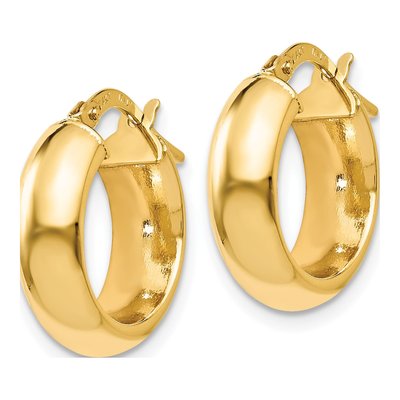 14K Yellow Gold 17mm Hoop Earrings – view 3