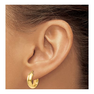 14K Yellow Gold 17mm Hoop Earrings – view 4