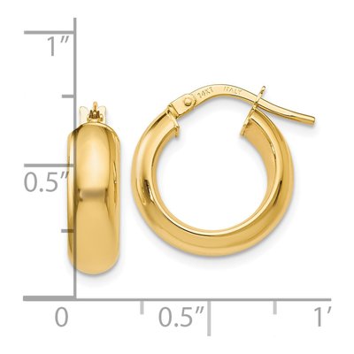 14K Yellow Gold 17mm Hoop Earrings – view 5