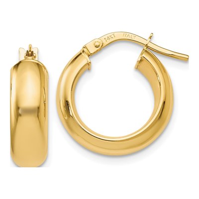 14K Yellow Gold 17mm Hoop Earrings