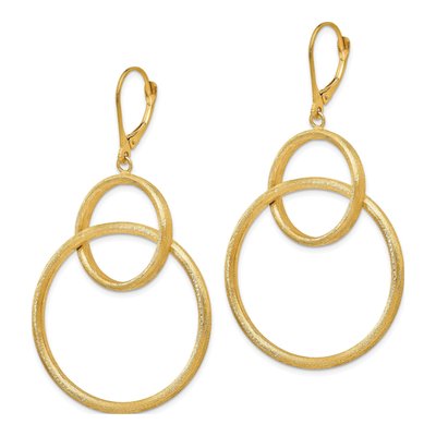 14K Yellow Gold Scratch Leverback Earrings – view 3