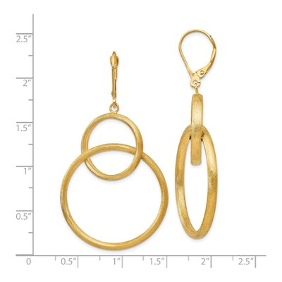 14K Yellow Gold Scratch Leverback Earrings – view 5