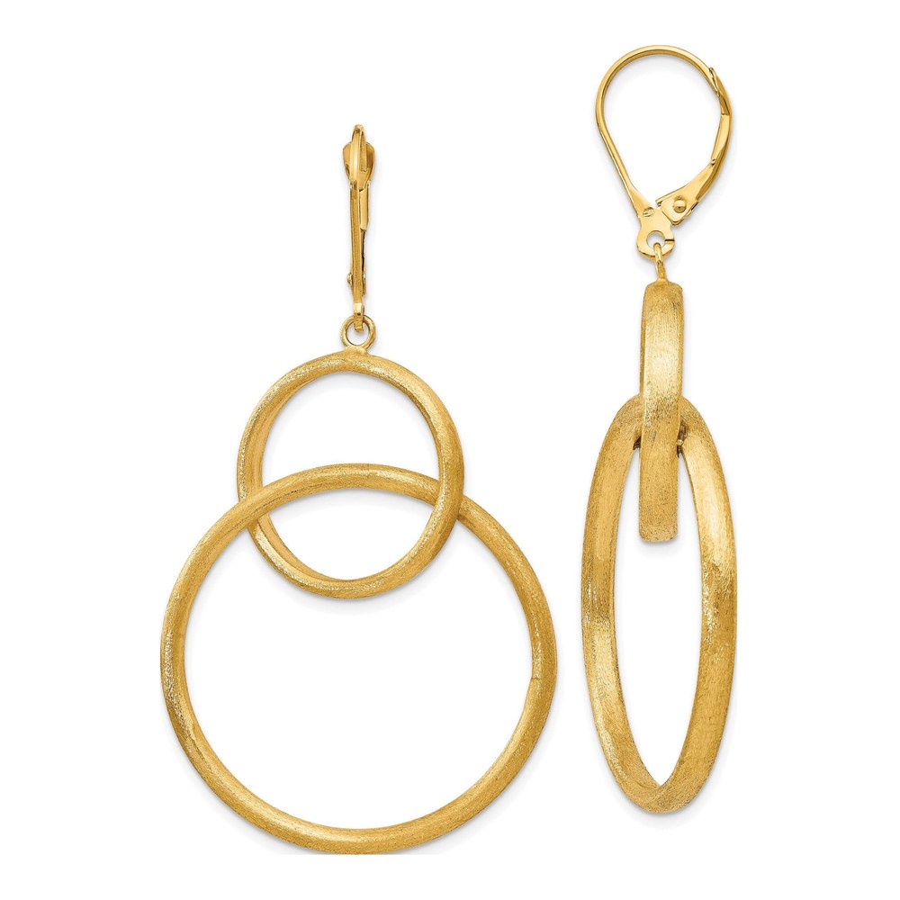 14K Yellow Gold Scratch Leverback Earrings