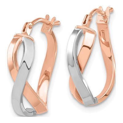 14K Two-Tone Gold Hoop Earrings – view 3