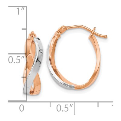 14K Two-Tone Gold Hoop Earrings – view 5
