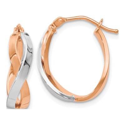 14K Two-Tone Gold Hoop Earrings