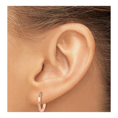 14K Rose Gold 12mm Hoop Earrings – view 4