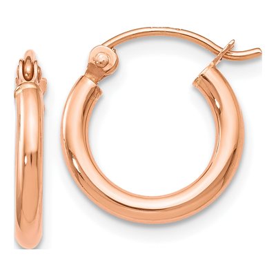 14K Rose Gold 12mm Hoop Earrings