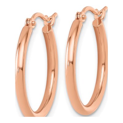 14K Rose Gold 20mm Hoop Earrings – view 3