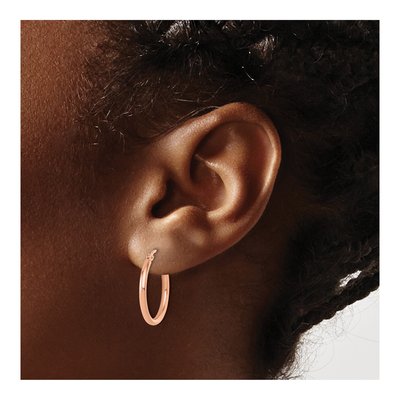 14K Rose Gold 20mm Hoop Earrings – view 4