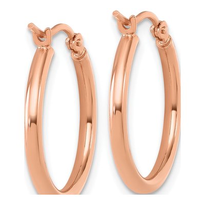 14K Rose Gold 20mm Hoop Earrings – view 5