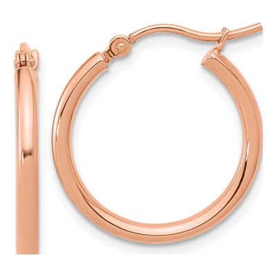 14K Rose Gold 20mm Hoop Earrings