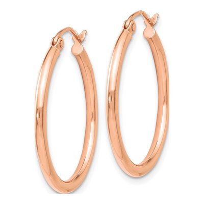 14K Rose Gold 25mm Hoop Earrings – view 3