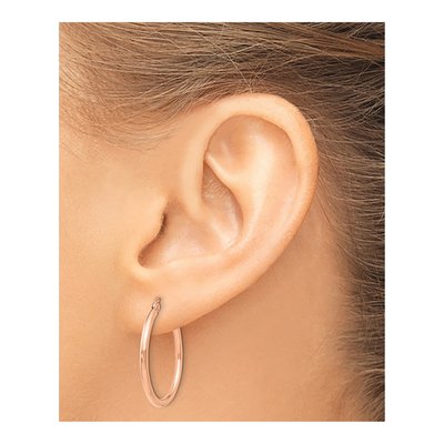 14K Rose Gold 25mm Hoop Earrings – view 4