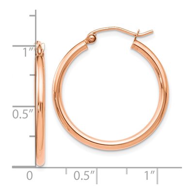 14K Rose Gold 25mm Hoop Earrings – view 5