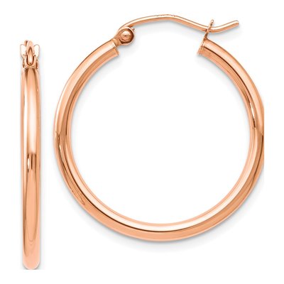 14K Rose Gold 25mm Hoop Earrings
