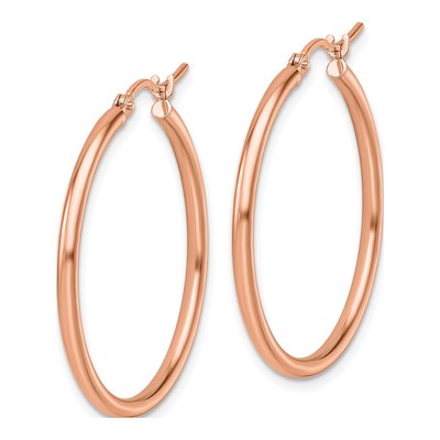 14K Rose Gold 30mm Hoop Earrings – view 3