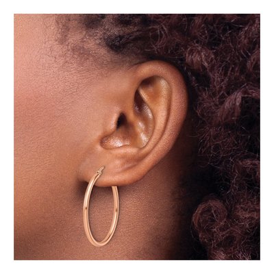 14K Rose Gold 30mm Hoop Earrings – view 4