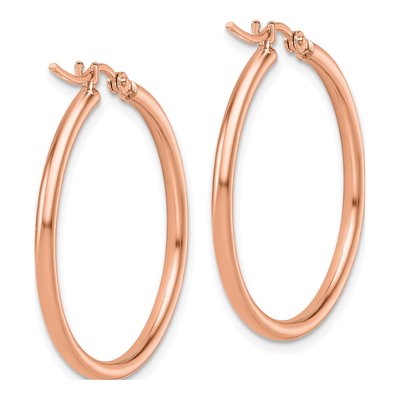 14K Rose Gold 30mm Hoop Earrings – view 5