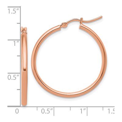 14K Rose Gold 30mm Hoop Earrings – view 6