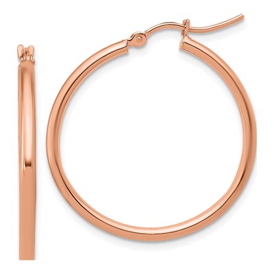 14K Rose Gold 30mm Hoop Earrings