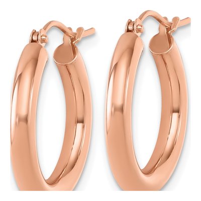 14K Rose Gold 20mm Hoop Earrings – view 3