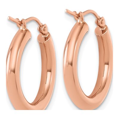14K Rose Gold 20mm Hoop Earrings – view 5