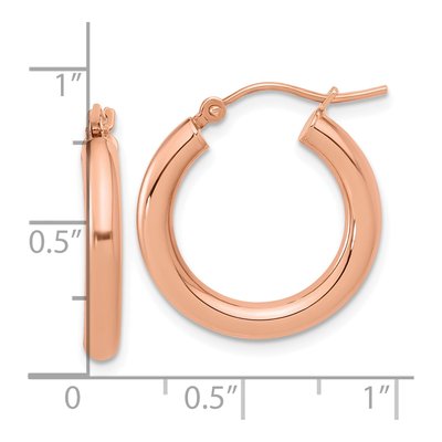 14K Rose Gold 20mm Hoop Earrings – view 6