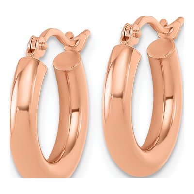 14K Rose Gold 15mm Hoop Earrings – view 3