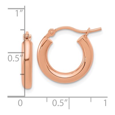 14K Rose Gold 15mm Hoop Earrings – view 6
