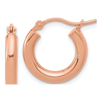 14K Rose Gold 15mm Hoop Earrings