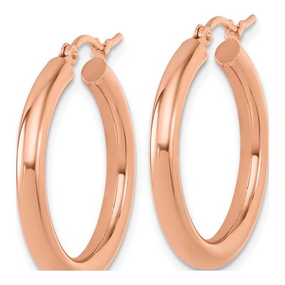 14K Rose Gold 25mm Hoop Earrings – view 3