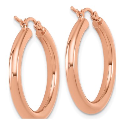 14K Rose Gold 25mm Hoop Earrings – view 5