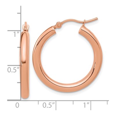 14K Rose Gold 25mm Hoop Earrings – view 6