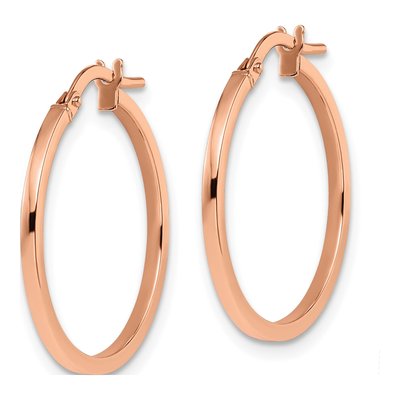 14K Rose Gold 20mm Hoop Earrings – view 3