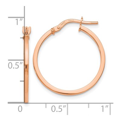 14K Rose Gold 20mm Hoop Earrings – view 5