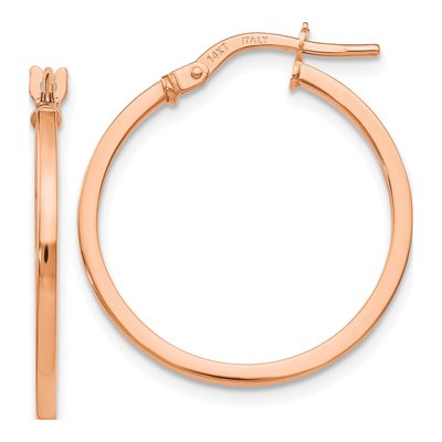 14K Rose Gold 20mm Hoop Earrings