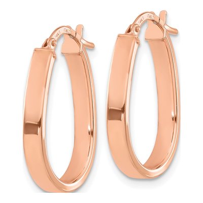 14K Rose Gold U-Shape Hoop Earrings – view 3