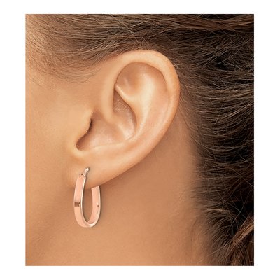 14K Rose Gold U-Shape Hoop Earrings – view 4