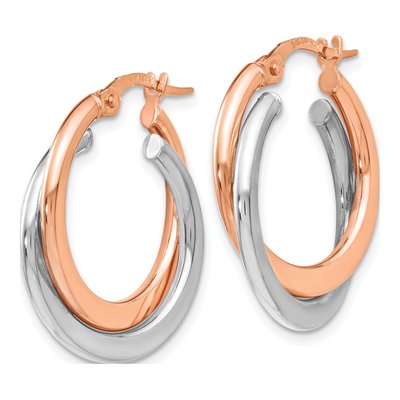 14K Yellow Gold 23mm Double Hoop Earrings – view 3