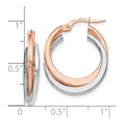 14K Yellow Gold 23mm Double Hoop Earrings – view 5