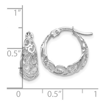 14K White Gold 15mm Hoop Earrings – view 5